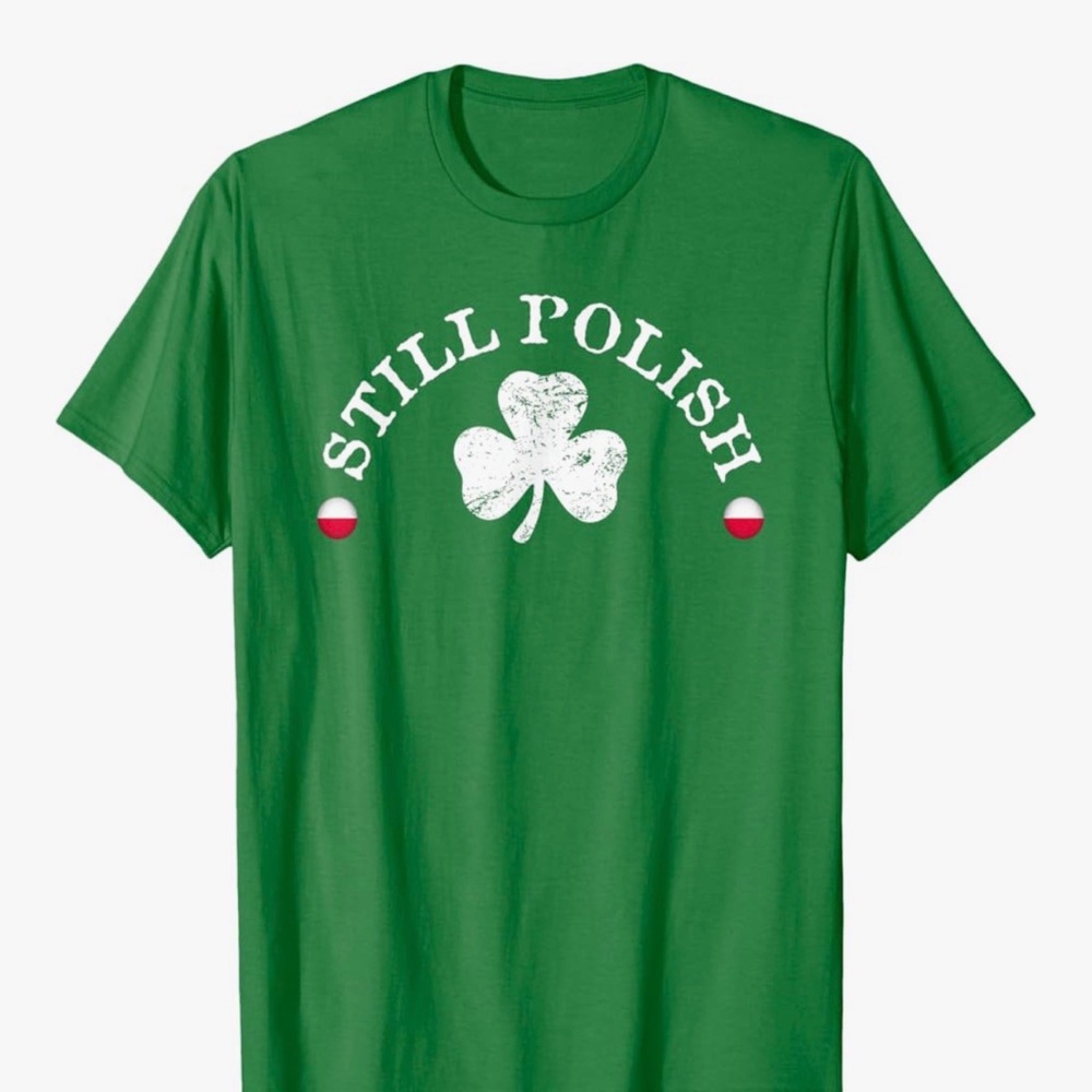 Green Shamrock Graphic Tee Still Polish